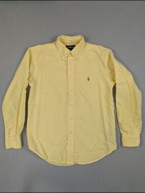 Ralph Lauren Yellow Button-Down Long Sleeve Casual Shirt Boys Size 10 Easter